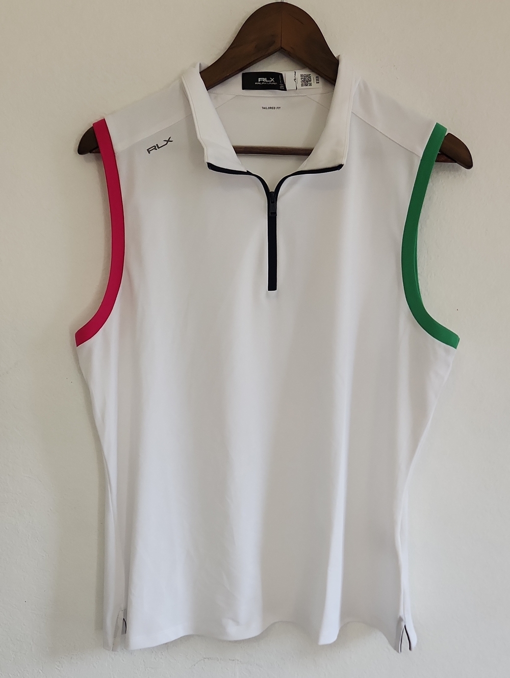 RLX Ralph Lauren Sleeveless Golf Polo Shirt Tailored Fit Trim XL
